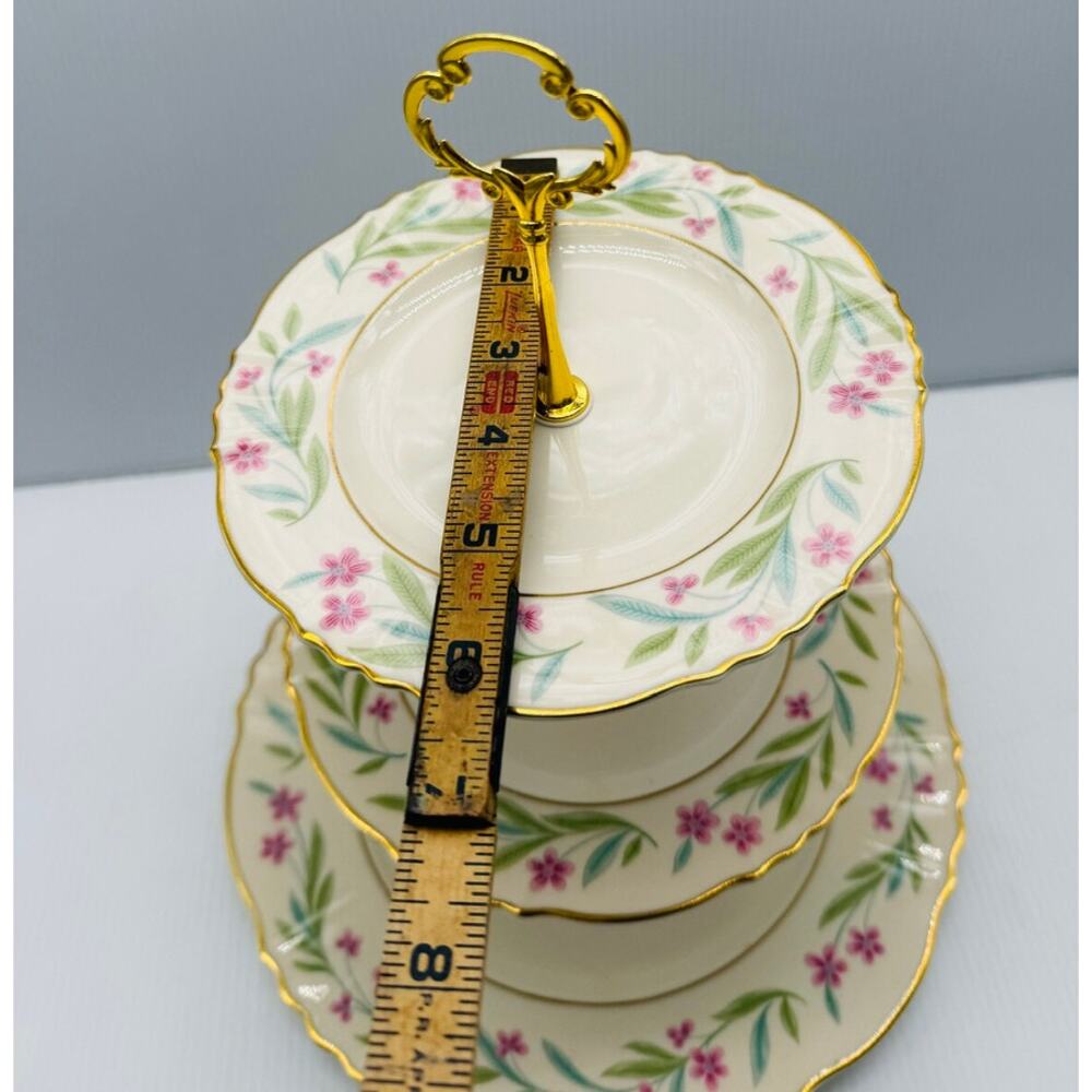 Handmade Tiered Tray from Vintage Plates - Picture 5 of 10